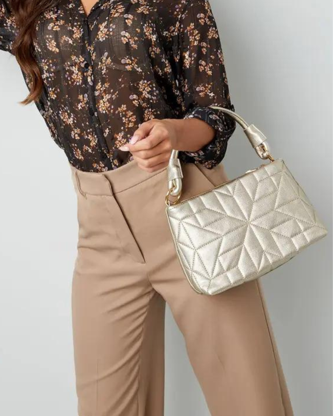 Gestikte handtas PU leer