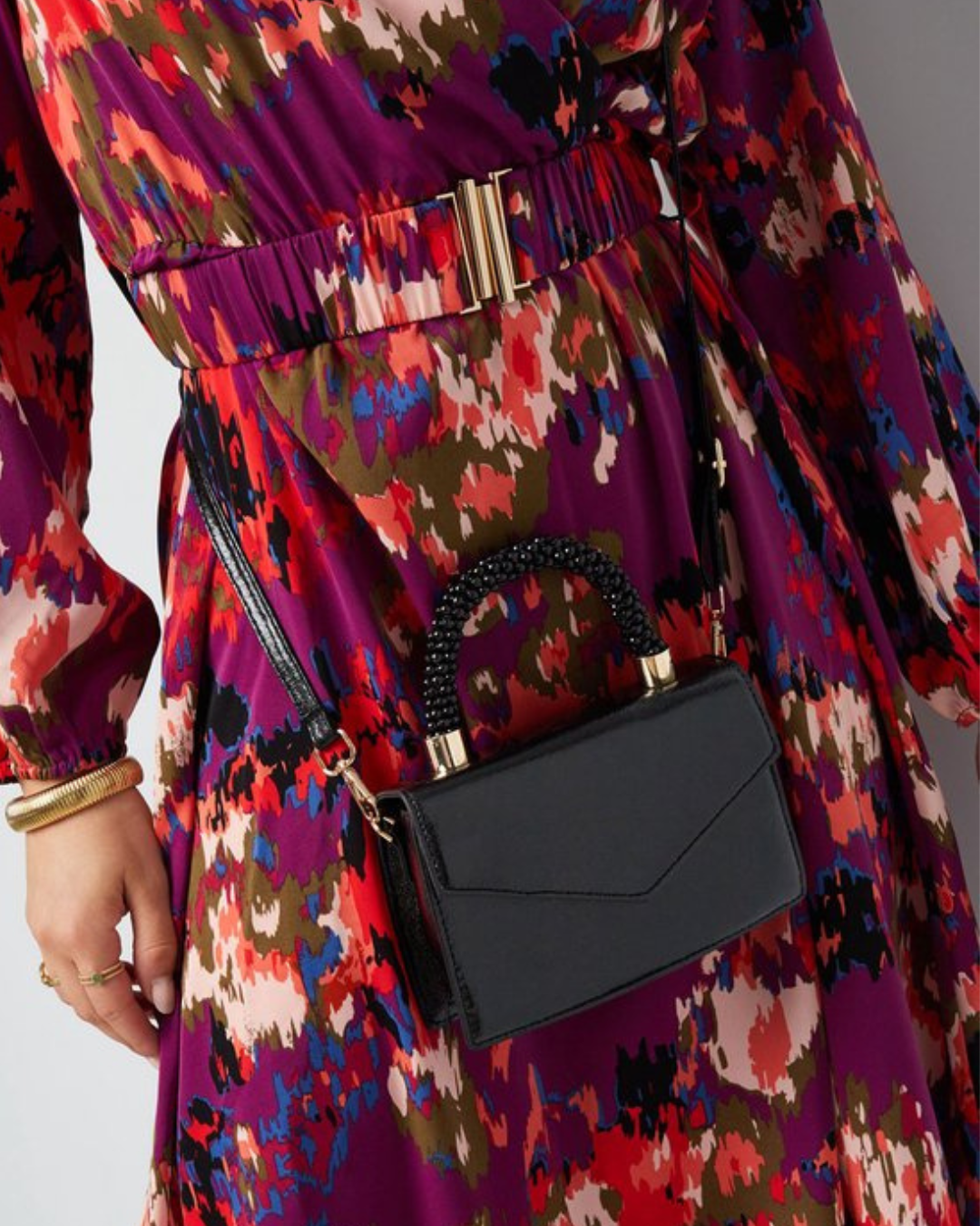 Zwart metallic envelop tas