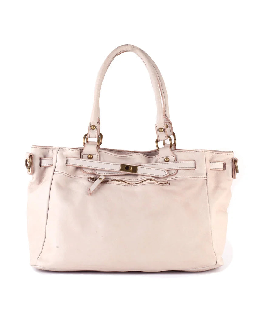 Elegante gewassen leren shopper