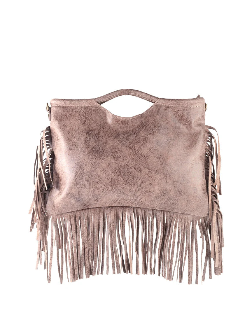 Schoudertas met bohemian franjes