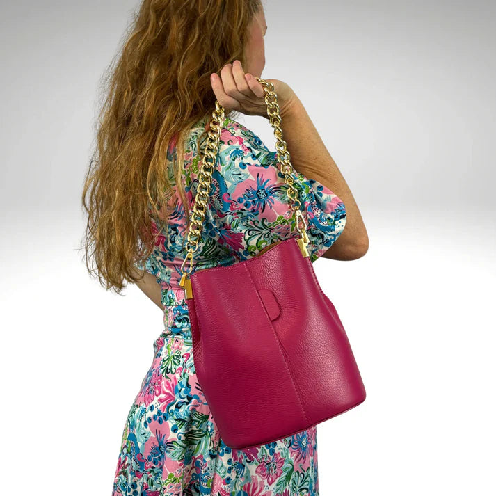 Maddalena leather bucket bag uit Florence