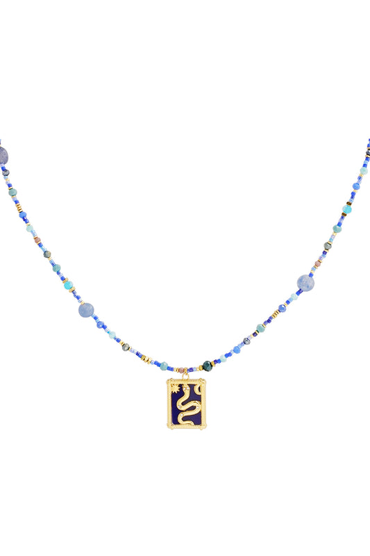 Chic Blue Beaded Necklace for Women - Spring/Summer Statement