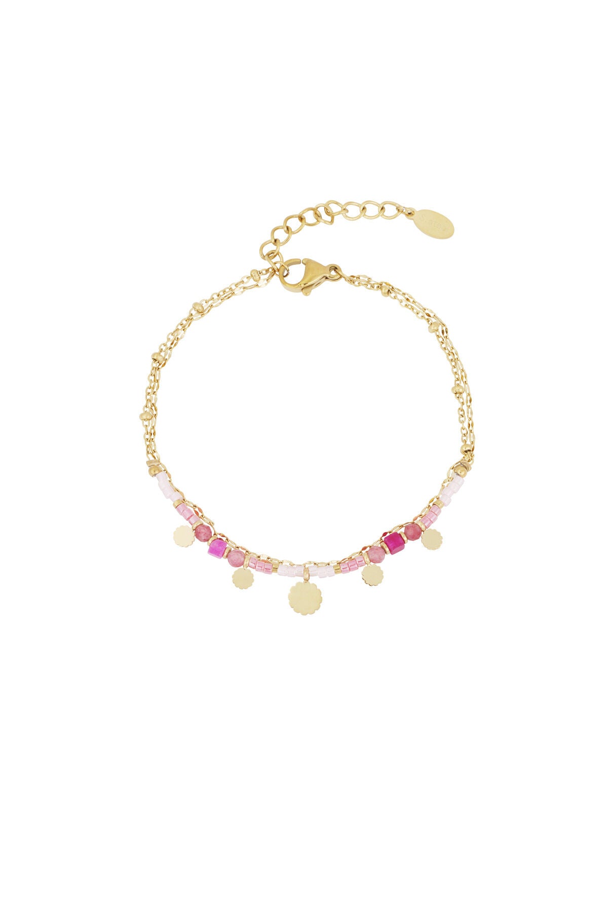 Charming Pink Stainless Steel Bracelet
