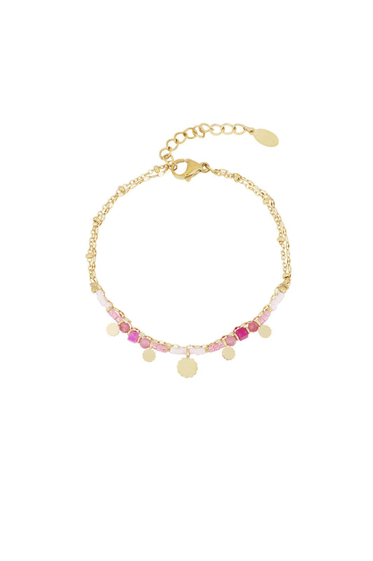 Charming Pink Stainless Steel Bracelet