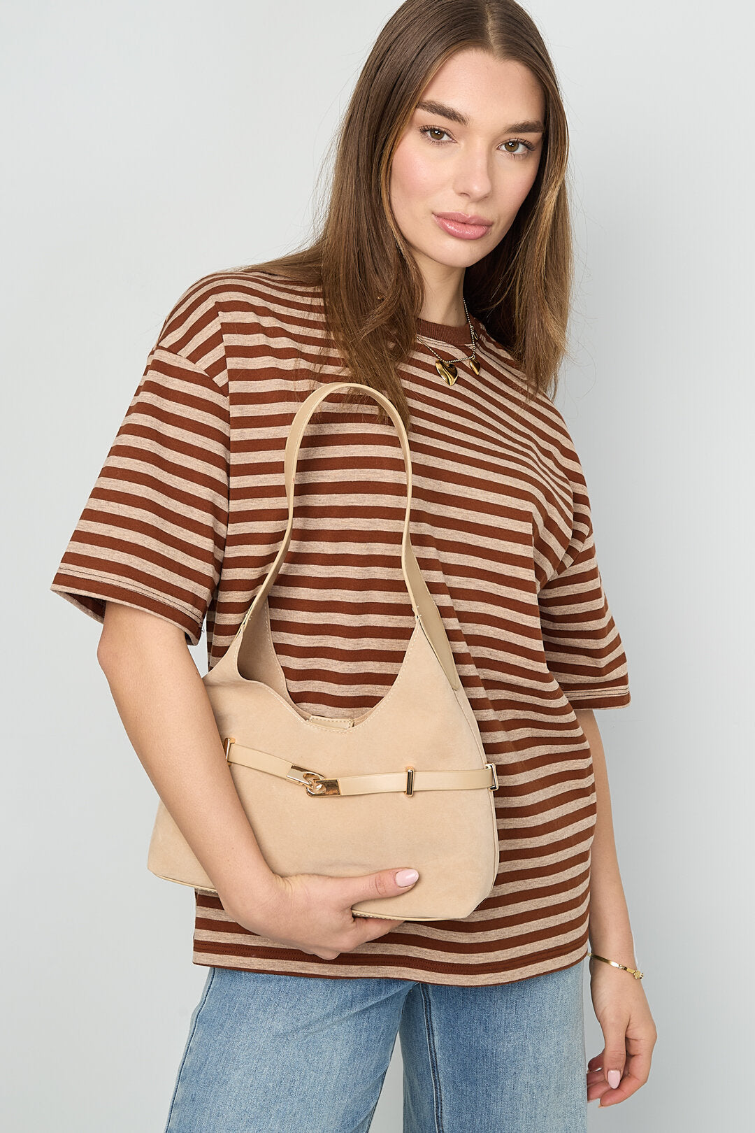 Schoudertassen Effen Kleur Casual Suède Dagelijkse Accessoires