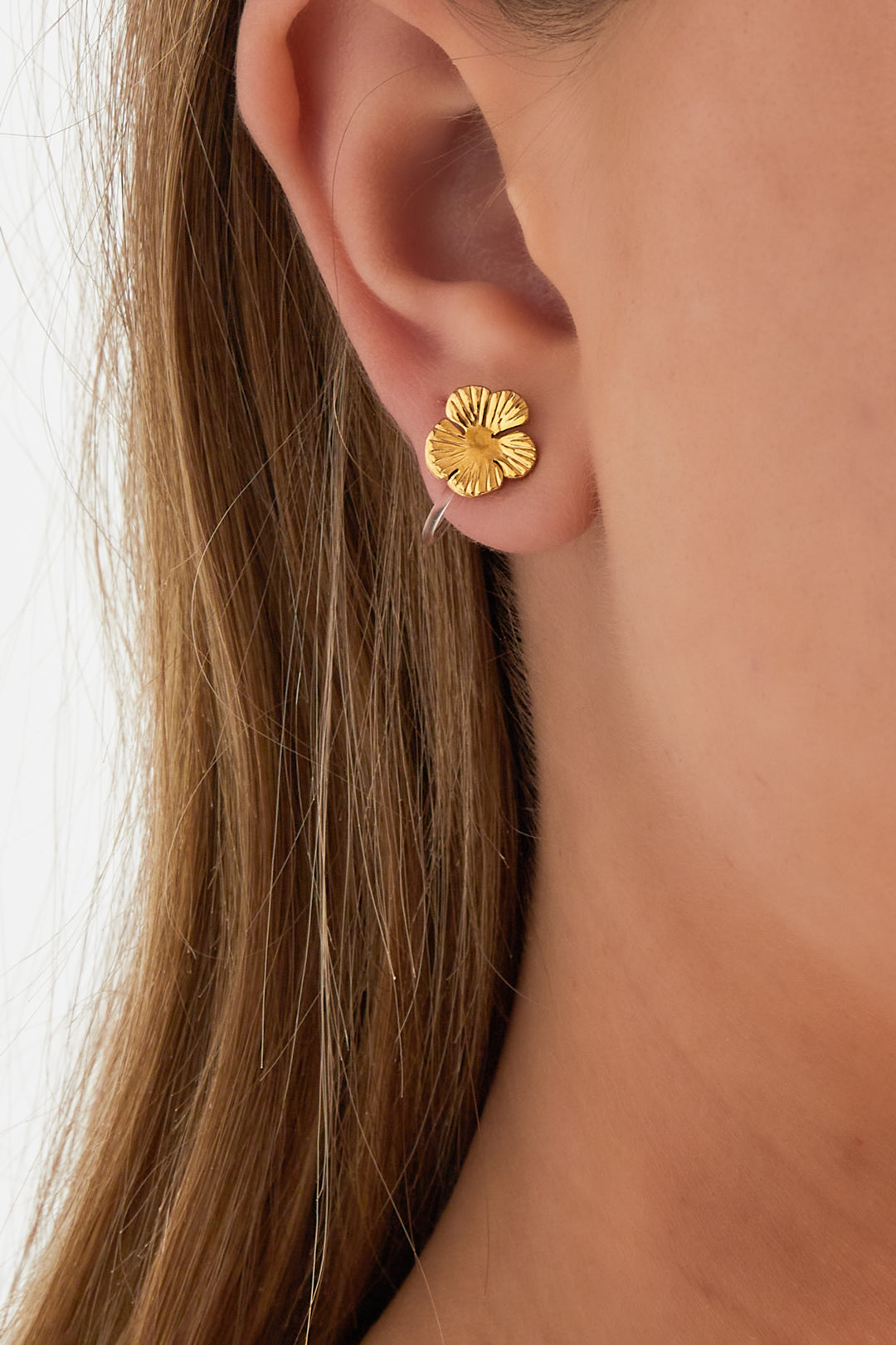 Bloem Clip Oorbellen