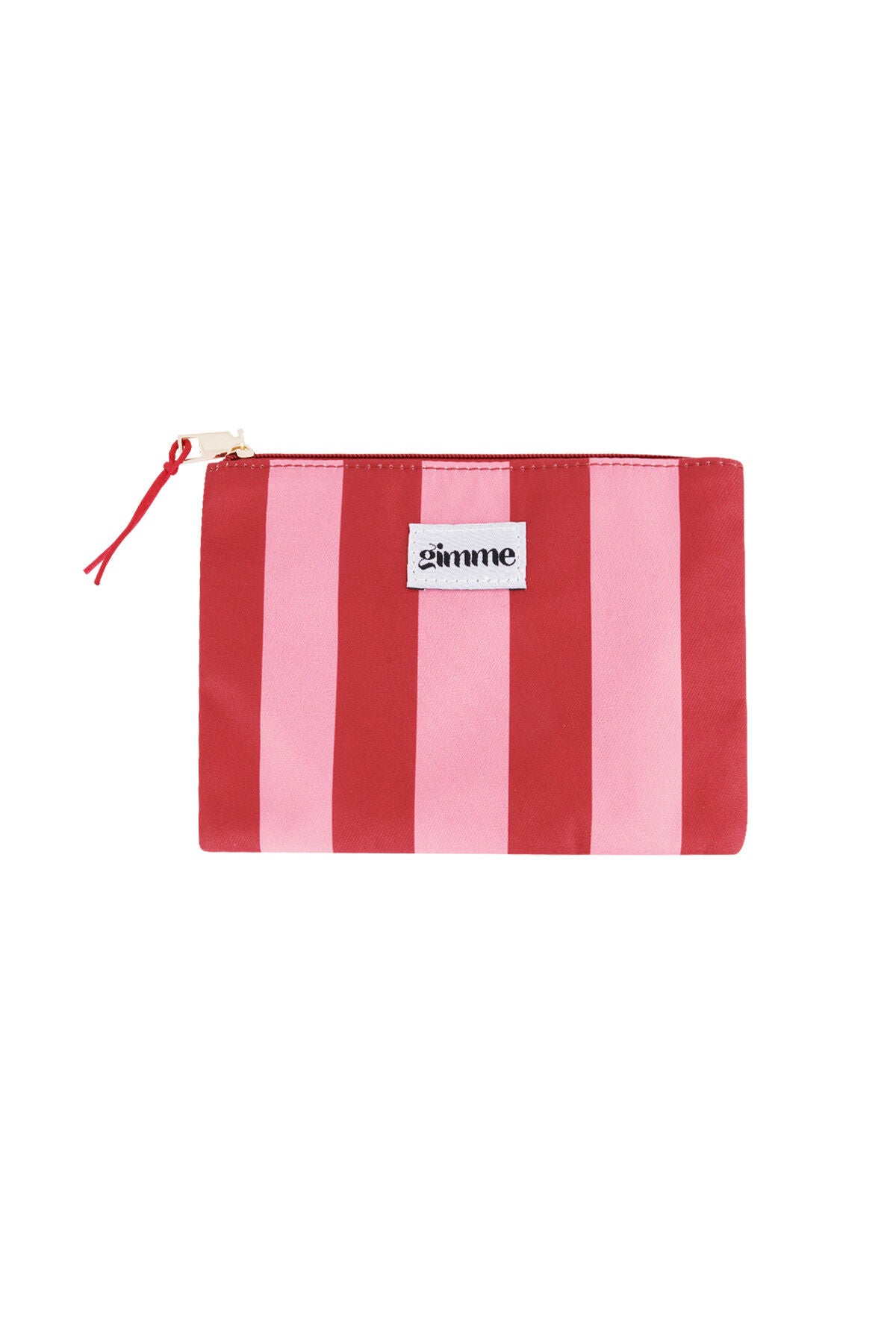 Plat toilettasje dikke streep - Roze rood