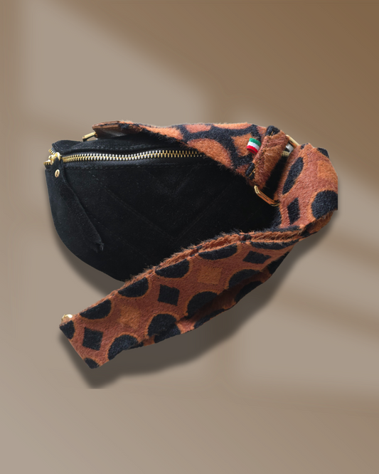 De Ultieme Heuptas/Crossbody  Suede Zwart