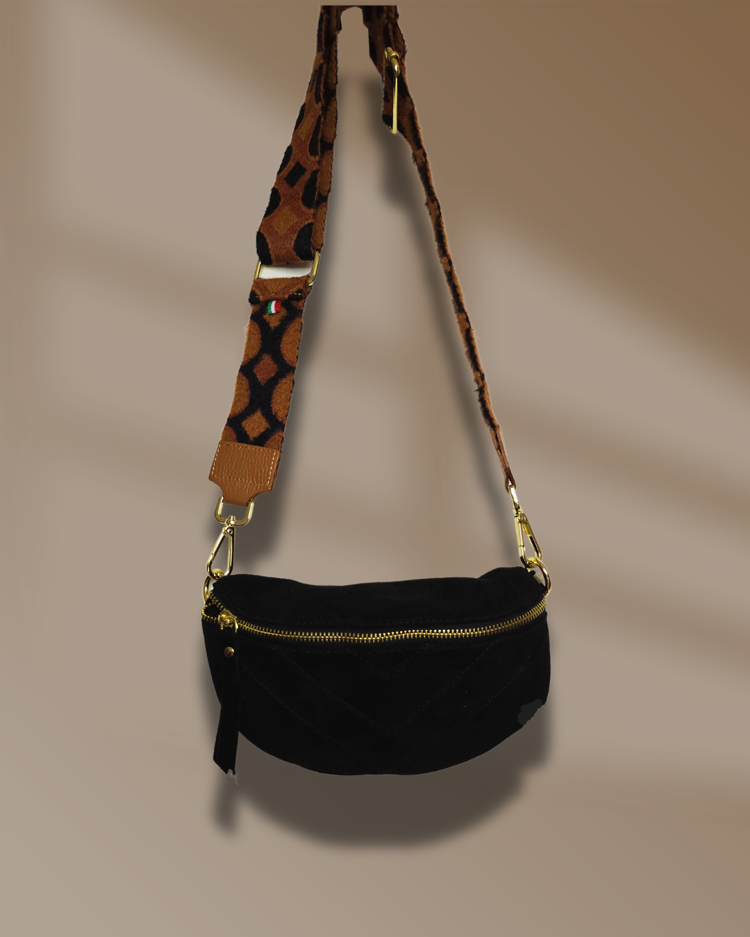 De Ultieme Heuptas/Crossbody  Suede Zwart