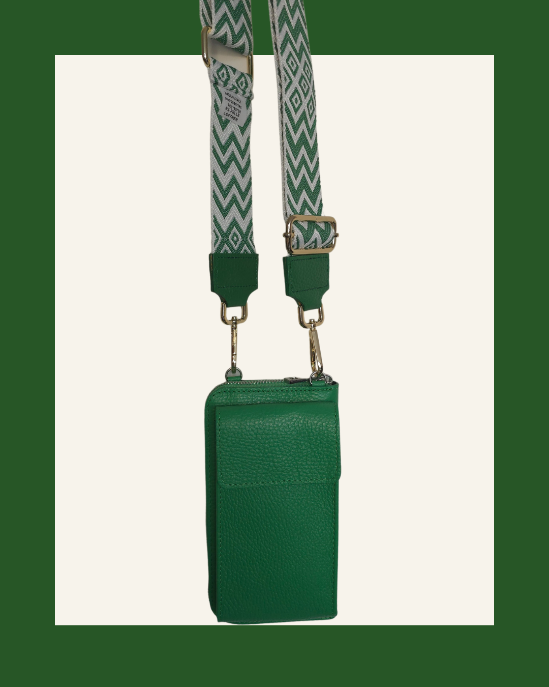 Beige Portemonnee met Mobielvak