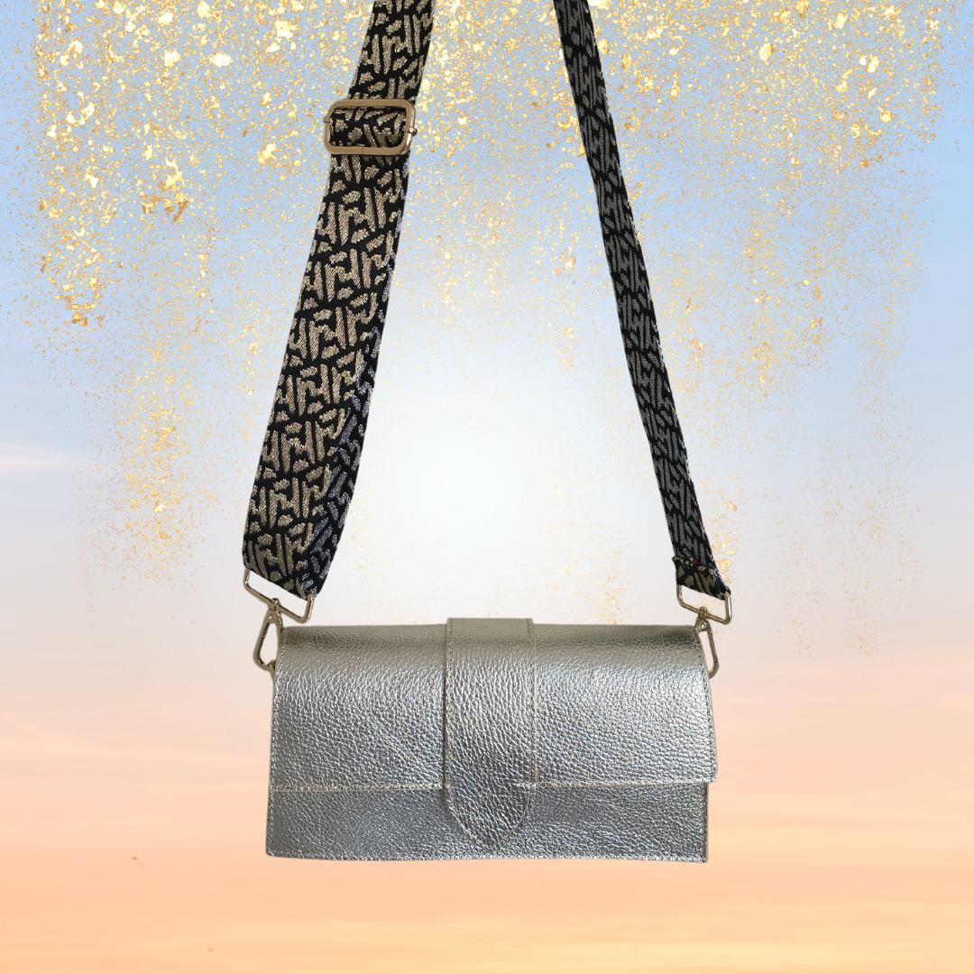 Gouden Leren Tas: Schoudertas, Handtas/Crossbody Tas