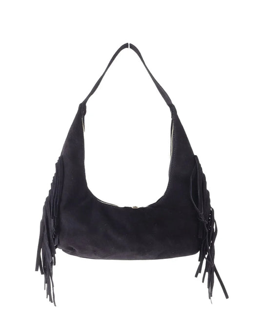 Schoudertas met speelse franjes