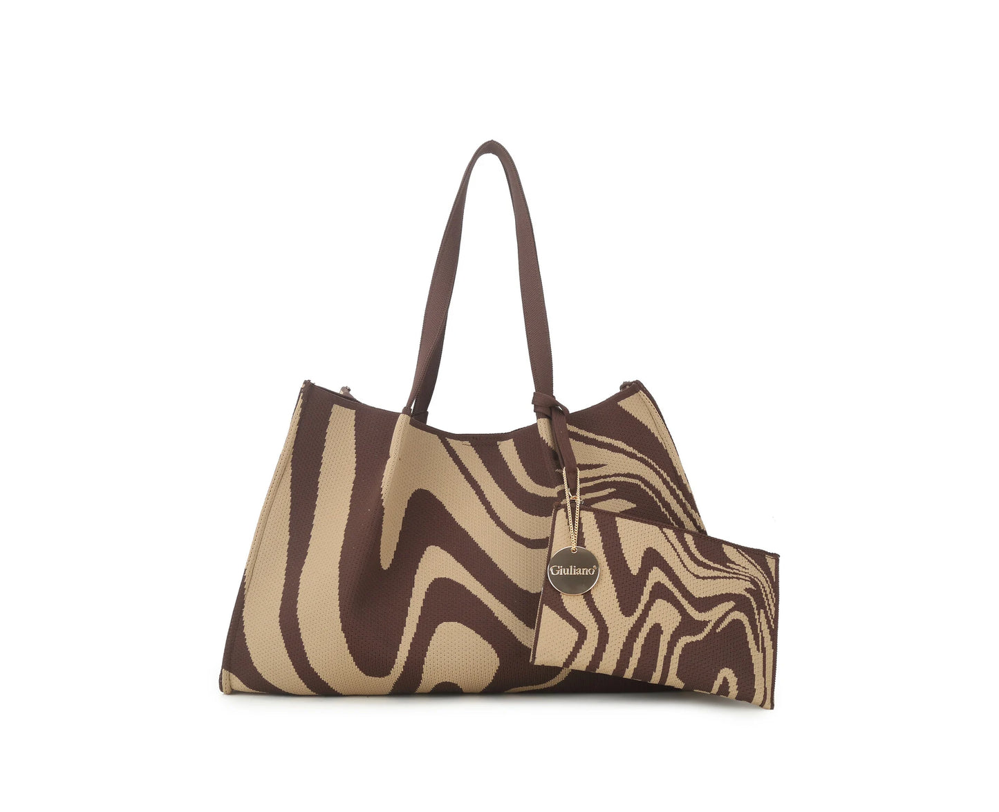 Trendy grote shopper met moderne swirl-print