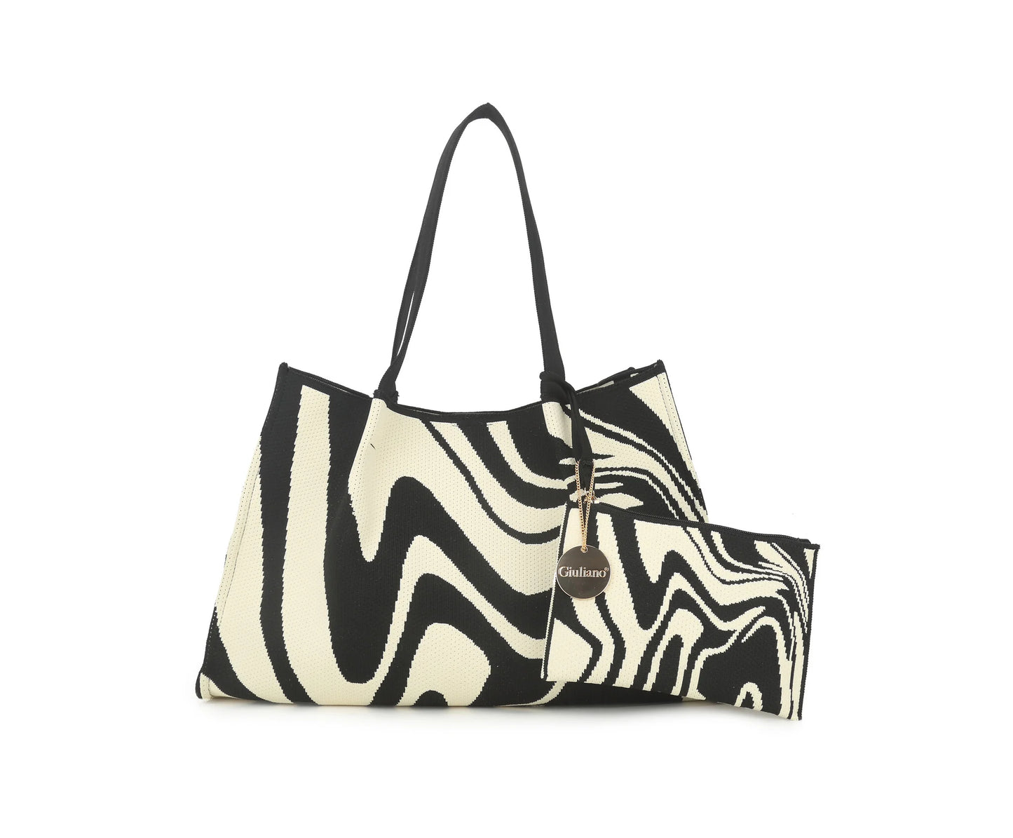 Trendy grote shopper met moderne swirl-print