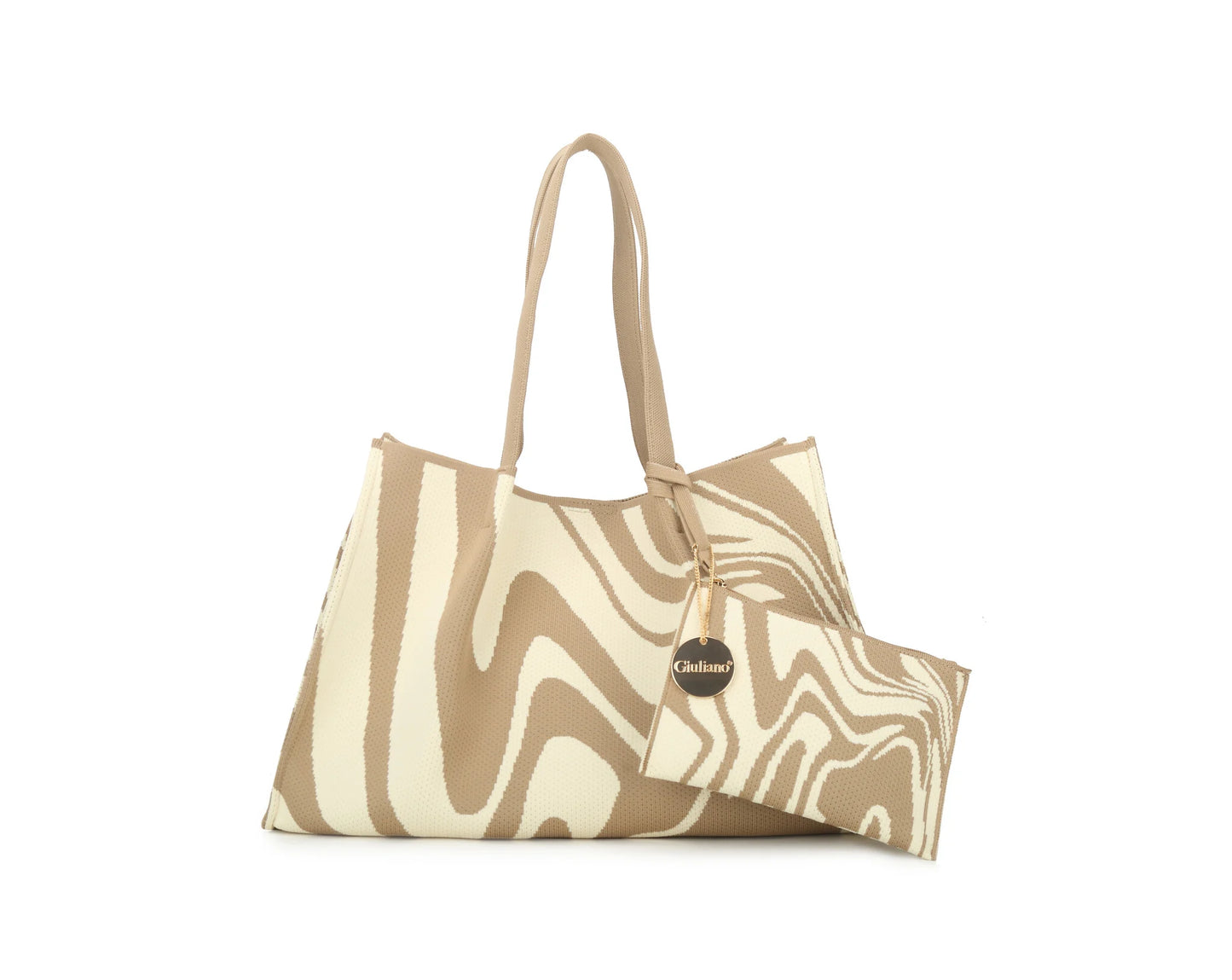 Trendy grote shopper met moderne swirl-print