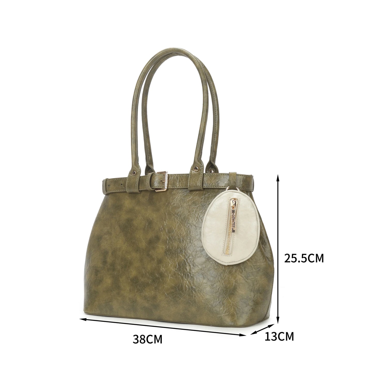 Stijlvolle handtas van PU-leer met vintage look