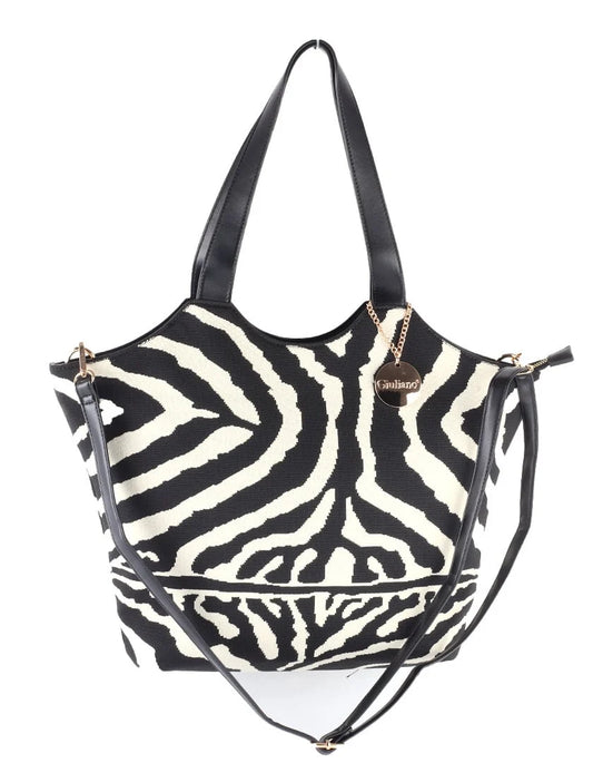 Stijlvolle kunstlederen handtas met  trendy zebraprint