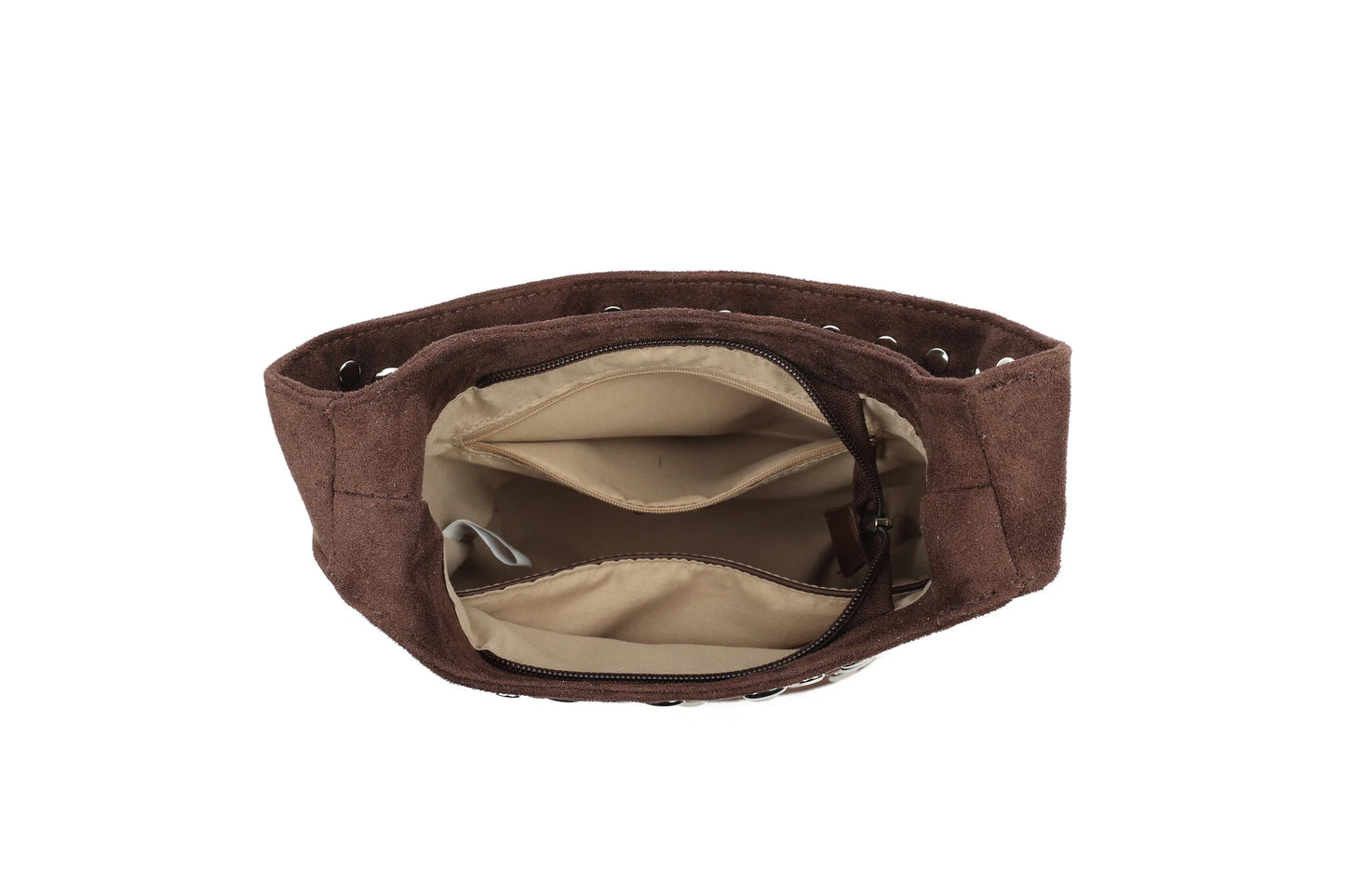 Trendy suede schoudertas