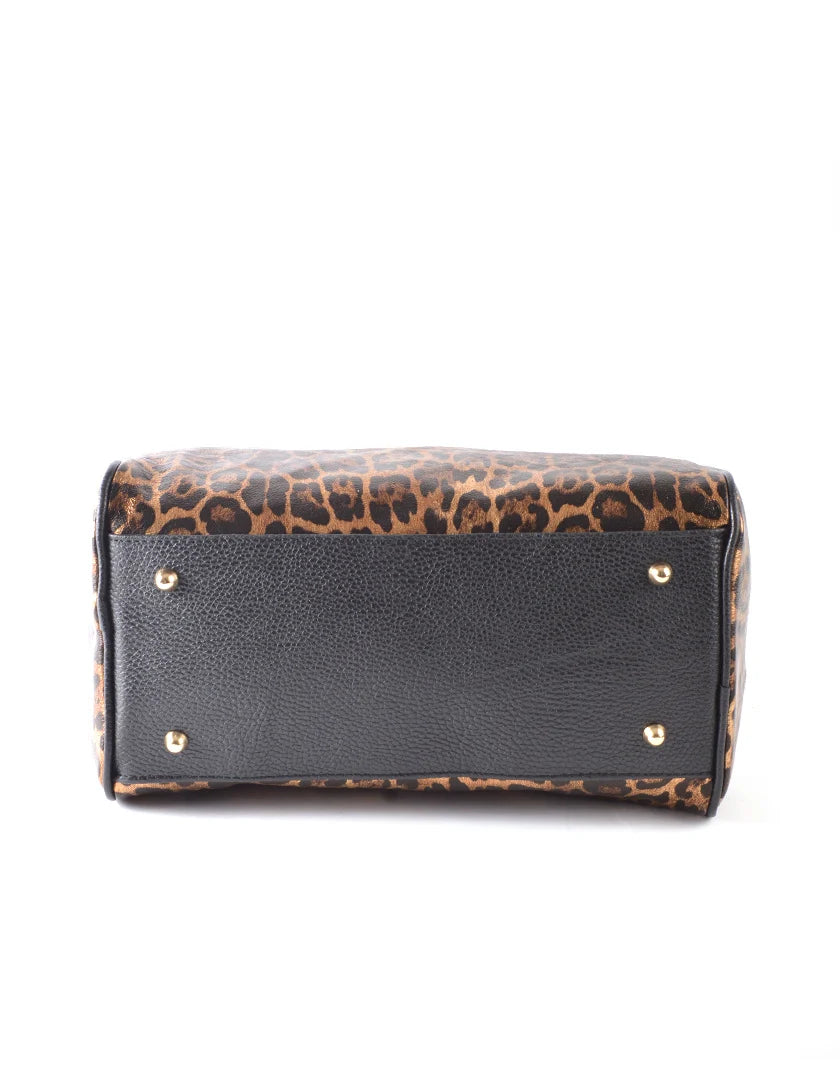 Metallic bowlingtas met panterprint
