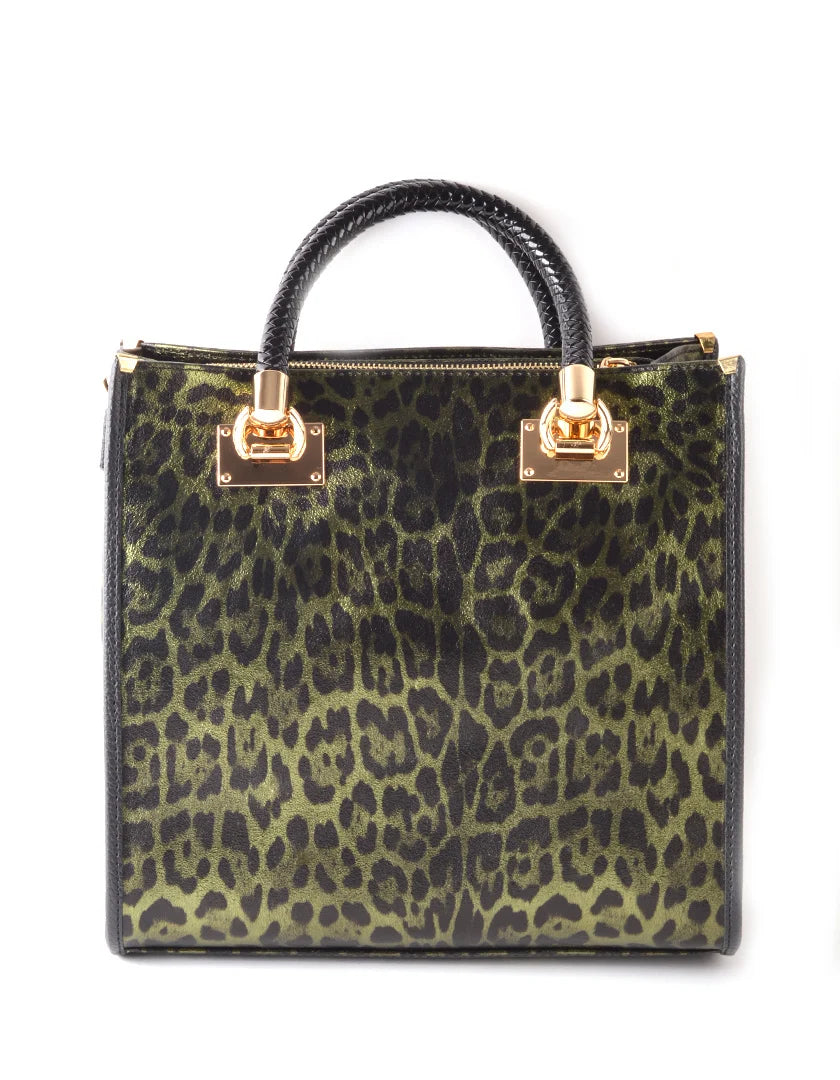 Lederen Handtas | Metallic Panter