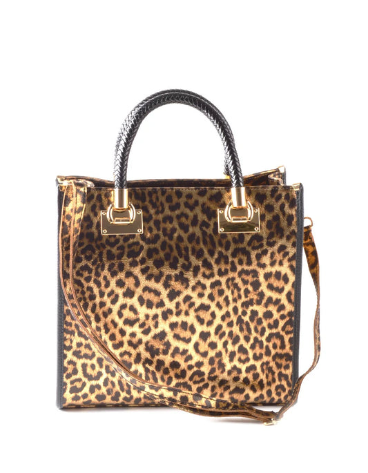 Lederen Handtas | Metallic Panter