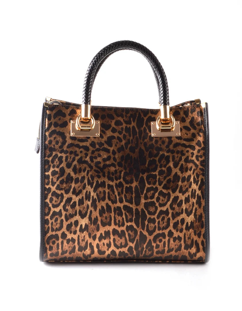 Lederen Handtas | Metallic Panter