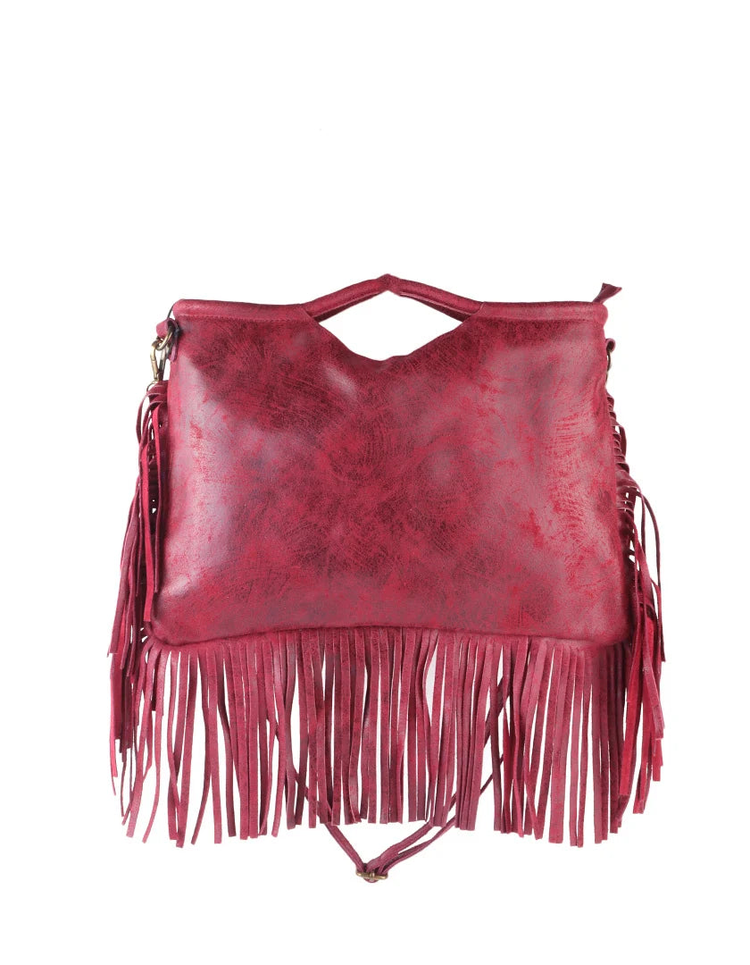 Schoudertas met bohemian franjes