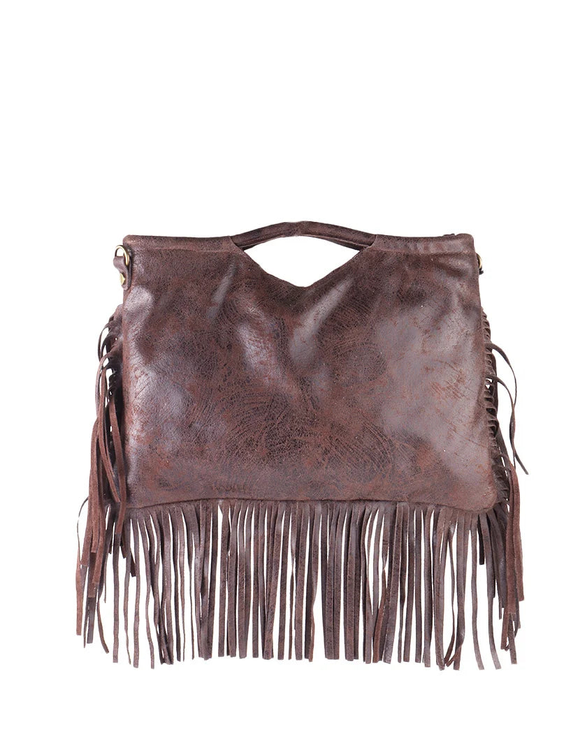 Schoudertas met bohemian franjes