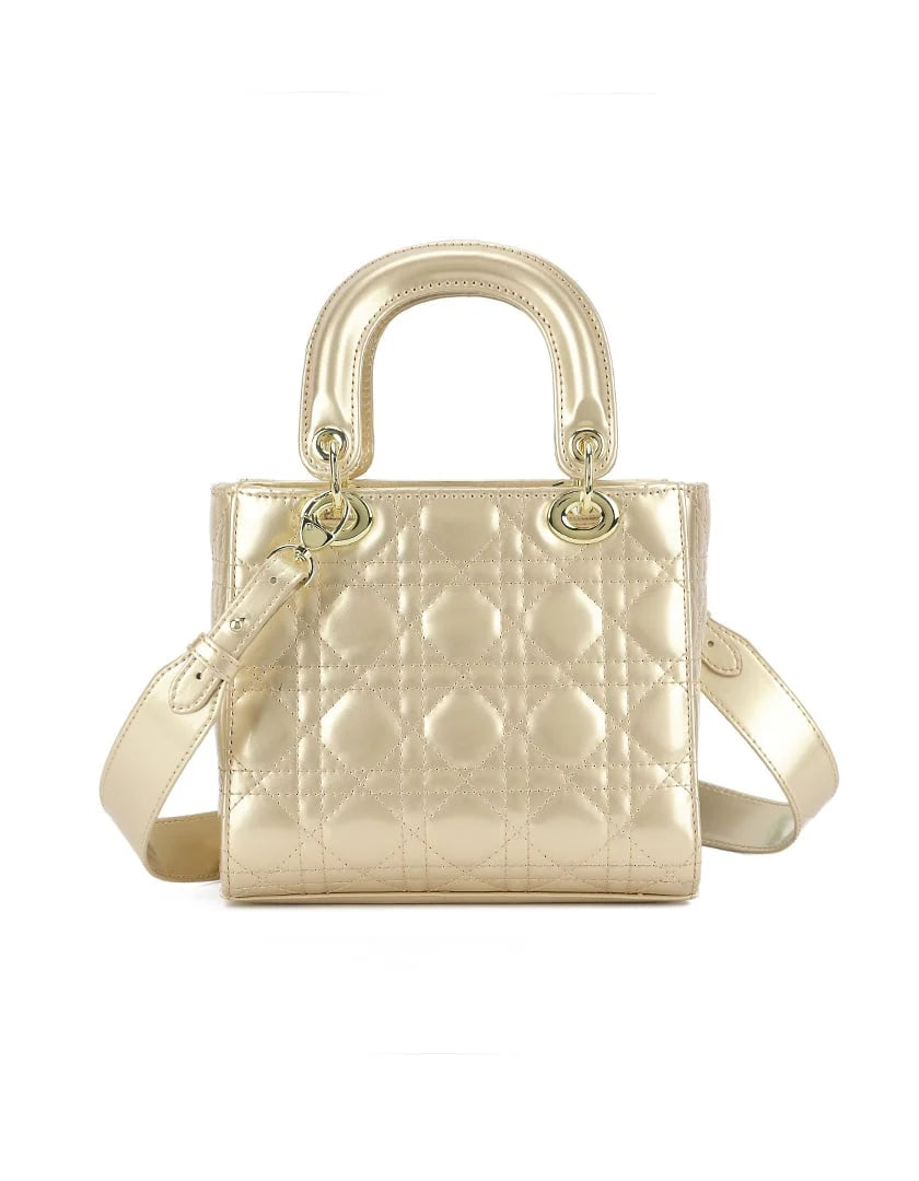 Stevige kunstlederen handtas.