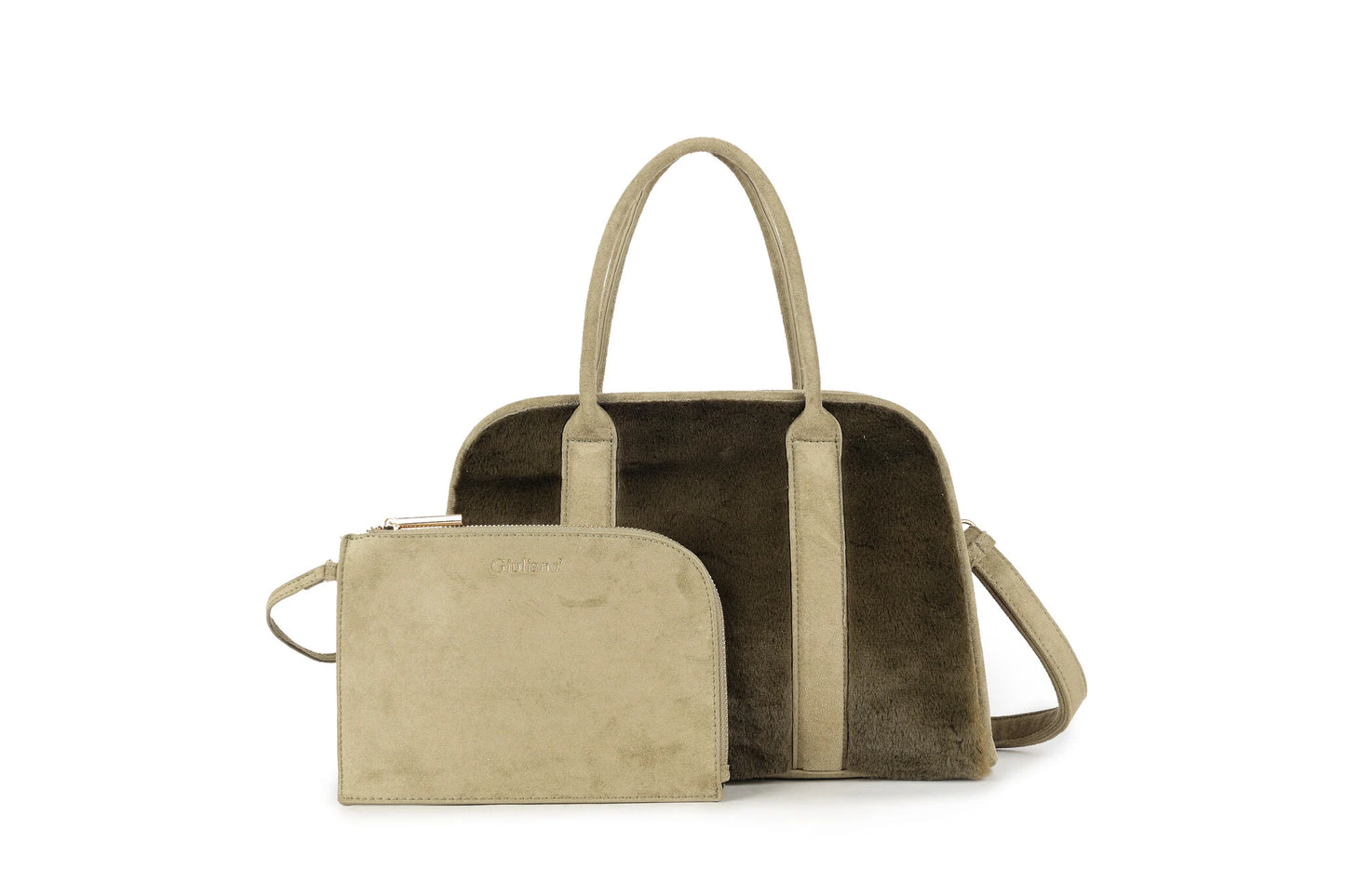 Warme wintertas met fluffy textuur