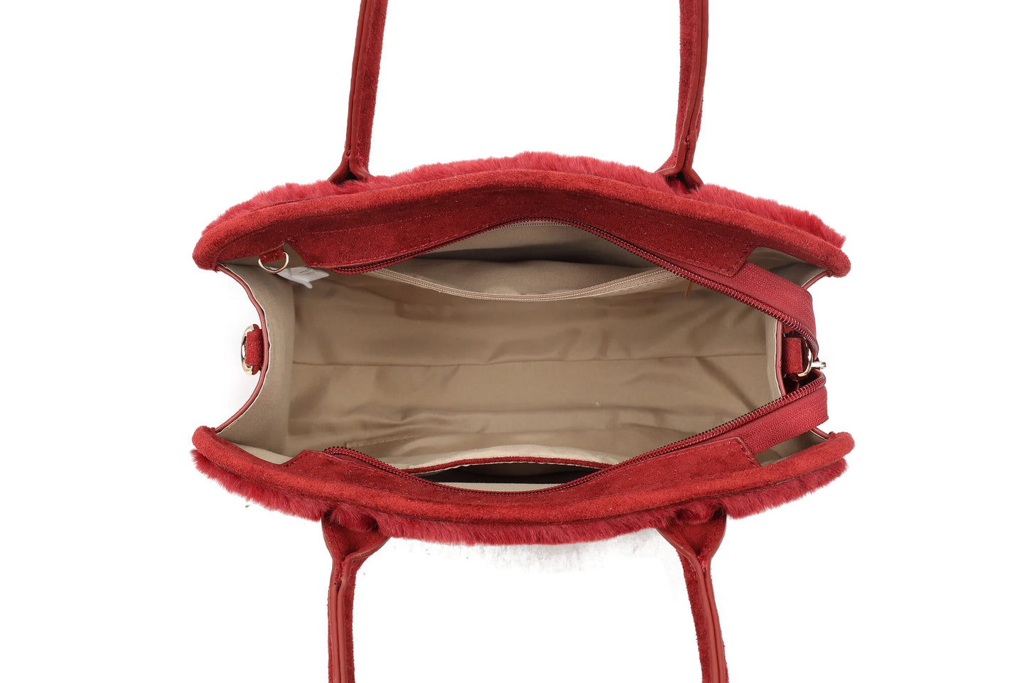 Warme wintertas met fluffy textuur