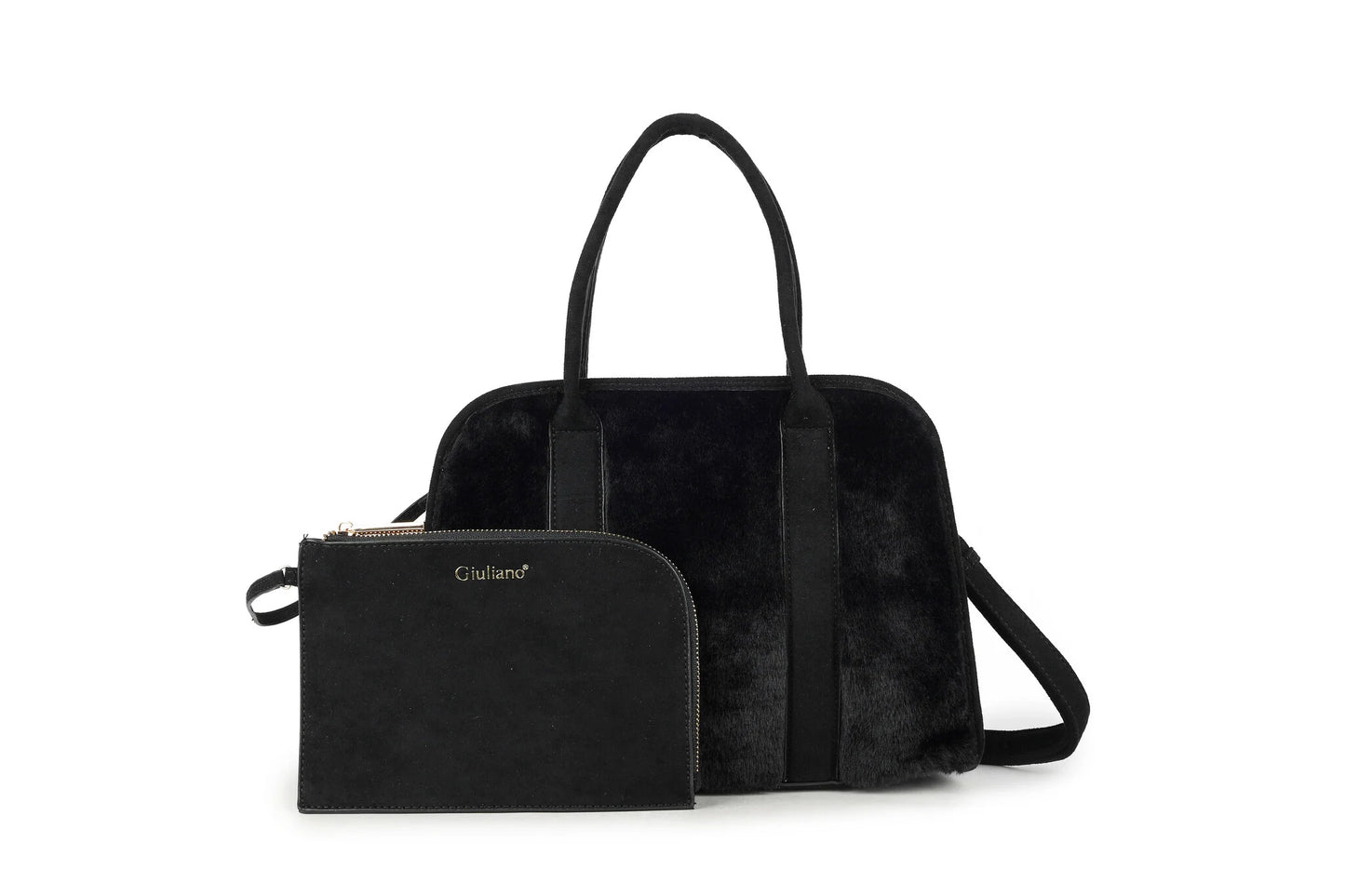 Warme wintertas met fluffy textuur