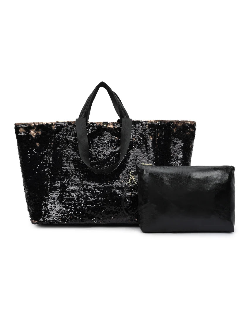 XL shopper met bijpassende pouch
