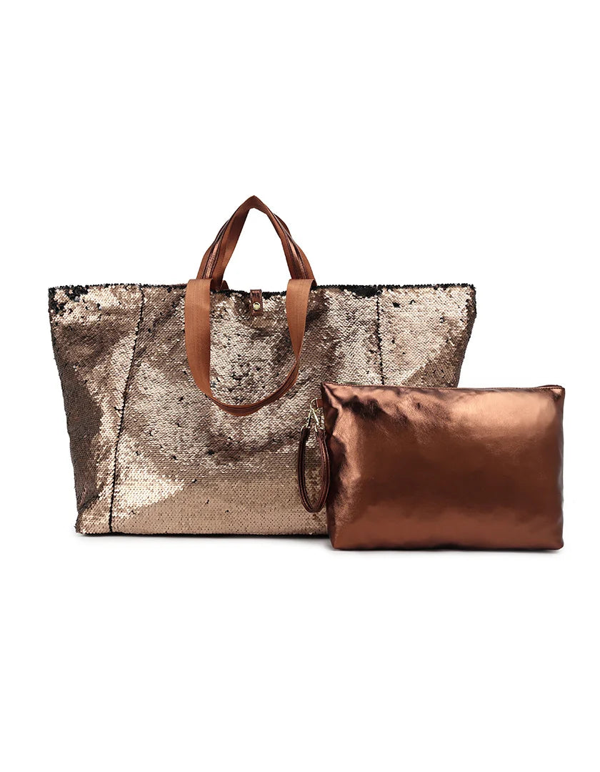 XL shopper met bijpassende pouch