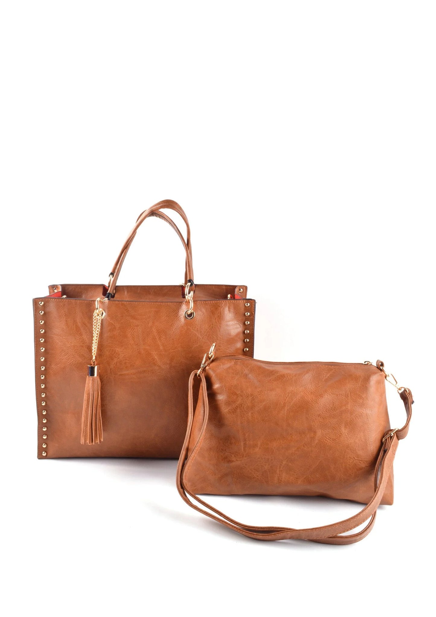 Kunstlederen handtas met binnentas