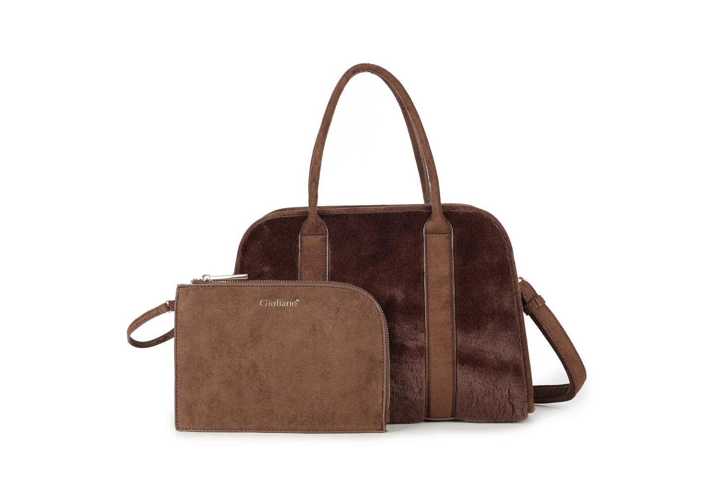 Warme wintertas met fluffy textuur