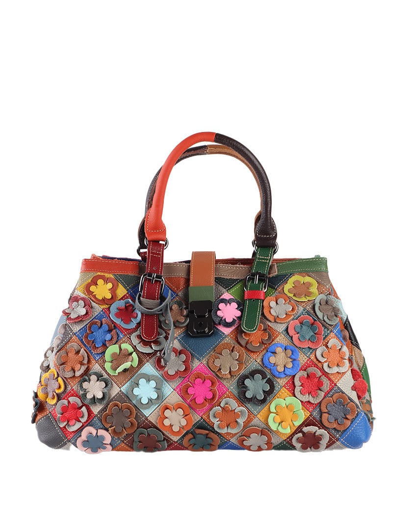 Multikleur bloemetjes tas