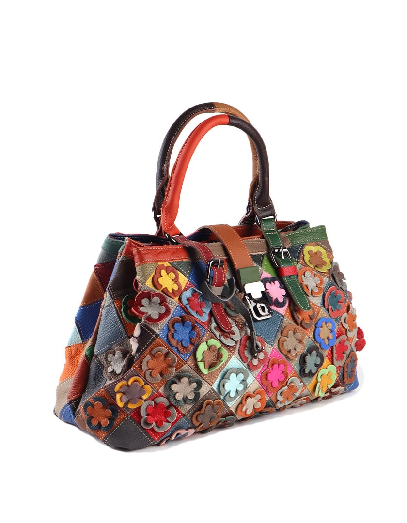 Multikleur bloemetjes tas