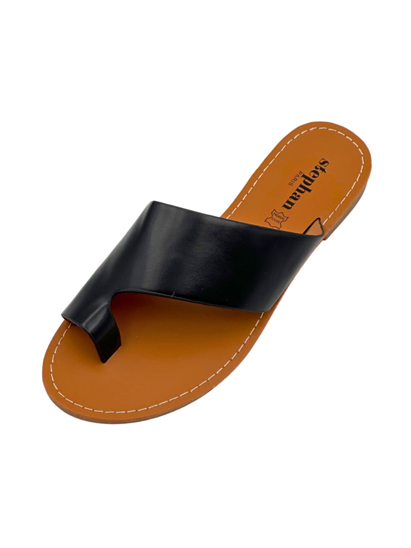 Comfortabele modieuze leren Teenslippers