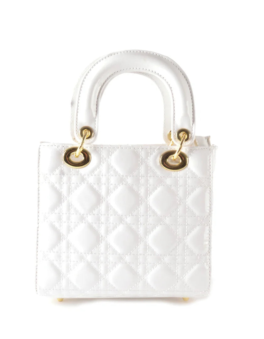 Stevige kunstlederen handtas.